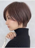横浜西口ショートボブ白髪染め白髪ぼかしミルクティーベージュ