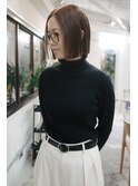 ストレートパーマ切りっぱなしボブ