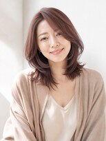 ティータ(teeta)&nbsp;【骨格補正】丸型カバー★大人ミディアムレイヤーピンクブラウン