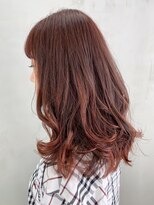 アルバム 銀座(ALBUM GINZA)&nbsp;レッドブラウン_ネオウルフ外ハネボブアッシュブラウン_ba270511