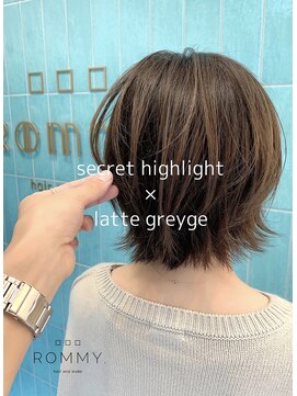 ロミー 本厚木(ROMMY.) おしゃれシークレットハイライト◎外はねラテボブ