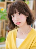 ★斜めバングゆるふわランダムパーマ韓国風ボブ20代30代40代★7