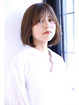 ノンダメージサロン ステラバイボヌール(Stella by Bonheur) マロンベージュ/Aラインボブ/シースルーバング