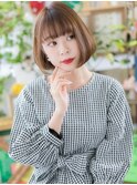 ★大人可愛いフェザーバング前下がりオン眉ボブ20代30代40代★8