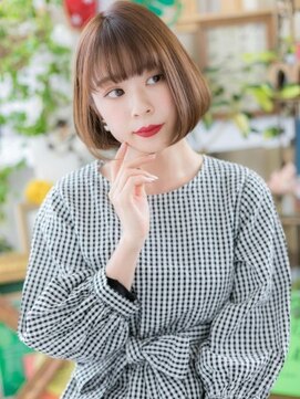 カバーヘア ブリス 川口(COVER HAIR bliss) ★大人可愛いフェザーバング前下がりオン眉ボブ20代30代40代★8