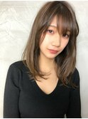 グレージュブラウンミディアム【自由が丘髪質改善オージュア】