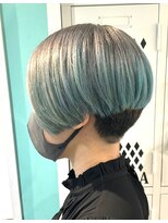 マティーナ ヘアー 池袋(Matina hair)&nbsp;【ハイトーングレー×水色グラデーション】20代30代40代