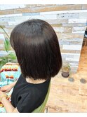 ハイブリッド縮毛矯正×前下がりボブ