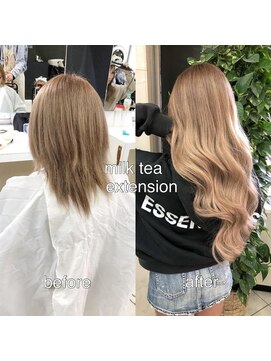 リア 大阪梅田(Ria) ～ミルクティーべージュ　シールエクステ80本～【Ria大阪 梅田】