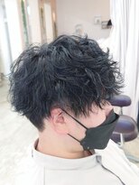 ヘアー ラウンジ ウル(Hair Lounge Uru) ブルーブラックカラー波巻きツイストパーマ