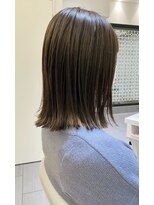 ヘアーズギャラリー なんば高島屋店(Hair's Gallery)&nbsp;外ハネミディ/ブラウンベージュ/切りっぱなしボブ