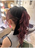 ポニーテールアレンジ　ヘアセット