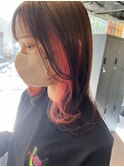 顔周りレイヤー×インナーピンク