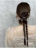 タイト×三つ編み ヘアセット