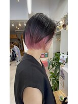 オリビアヘアー(OLIVIA HAIR) 黒×ピンク×ショート