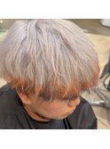 フォックスカラー×メンズマッシュ×スパイラルパーマ仕上げ