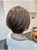 【脱白髪染め】白髪を薄くぼかしたショートヘア C Mplusミズイデ