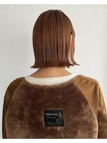 ジゼル 前橋(Giselle)&nbsp;外はねボブ×ワンブリーチでオレンジブラウン
