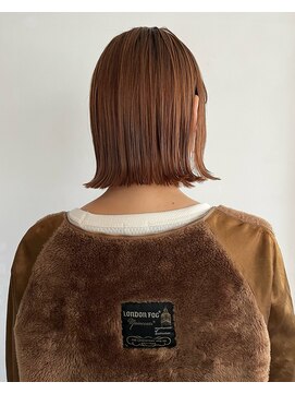 ジゼル 前橋(Giselle) 外はねボブ×ワンブリーチでオレンジブラウン