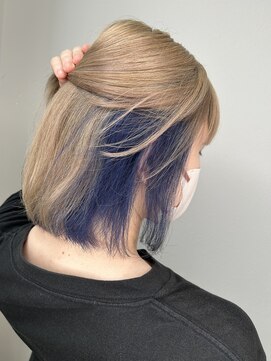 ヘアーデザインルアナ(Hair design Luana.) インナーブルーカラー/ホワイトピンク/フレンチカジュアル