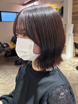 レリコ ニド(Relico-nid) 髪質改善20代30代 暗髪ピンクブラウン 大人くびれボブ 京都烏丸