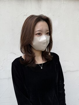 アッシュ 中目黒店(Ash) ミディアムレイヤー×グレージュ