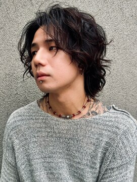 ロンド ラマ 岐阜(Lond bla-ma) ミディアムウルフ×メンズレイヤー【Lond伊藤メンズ】