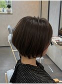 おしゃれショートボブ×赤みを抑えたグレージュブラウン