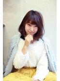 【TonukoaRua】小顔に見える!ピンクベージュのワンカールボブ☆
