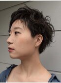クセ毛風パーマ×ハンサムショート