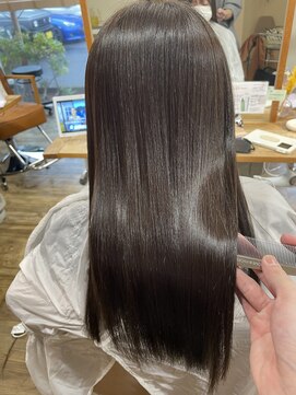 ラミール 学園店(lamiell) ロング/髪質改善/オリーブカラー/グレージュ/ツヤカラー/ツヤ髪