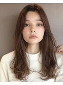 [ANDREY]グレーベージュ/レイヤーロング/前髪パーマ黒髪カタログ