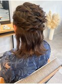 編み込みハーフアップ＊結婚式お呼ばれパーティーヘアセット