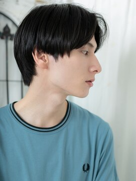 トニーアンドガイ メン 与野駅前店(TONI&GUY MEN) センター分け長めバングのオーガニックカラー立体カットe与野