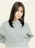 マロンベージュ/Aラインボブ/かきあげ/インナーカラー[新宿駅]