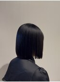 切りっぱなしボブ×縮毛矯正
