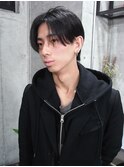 黒髪×センターパート