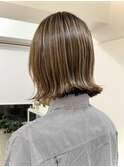 大人可愛い20代30代40代ハイライト/外ハネボブ/ハイライトボブ