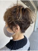 ショート×ハイライト×パーマ