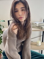 キノ(kino)&nbsp;ハイライトレイヤー上品ロング前髪なしグレージュミルクティ