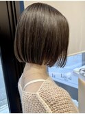 ◯切りっぱなしマチルダボブ前髪オリーブグレージュ