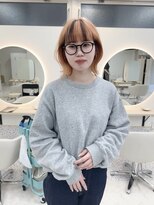 イェッカ パビル(YECCA pabil)&nbsp;コーラルオレンジ×バングカラー（ブリーチ1回以上）