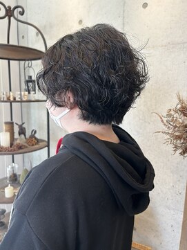 アチーブ ヘア デザイン(achieve hair design) レディースパーマ30代40代小顔くびれショートボブ暗髪透明感