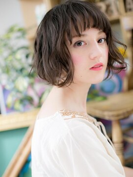 カバーヘア ブリス 上尾西口店(COVER HAIR bliss) 透け感インナーカラーオン眉くせ毛風小顔ボブh3上尾20代30代40代