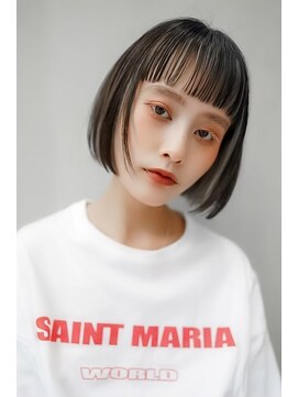 ギークス(GEEKS) 【GEEKS渋谷】インナーカラー/オン眉ボブ/グレージュ/冬カラー