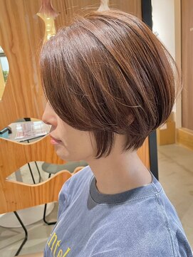 サンタフェ 柳津店(Santa'Fe) [白髪ぼかし] 丸みショート/艶髪ライトブラウン☆