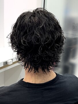 オーシャントーキョー 仙台(OCEAN TOKYO) サーフカールマッシュウルフツーブロック黒髪スパイラルパーマ