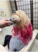 ブロンドピンクグラデーション