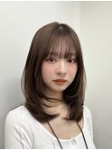 簡単スタイリング/伸ばしかけヘア/小顔ヘア/ブリーチなしカラー