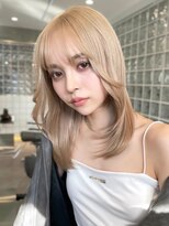 サンクマーケット 渋谷(cinq MARKET) 渋谷ミルクティーベージュハイトーンカラーヘーゼルベージュ前髪